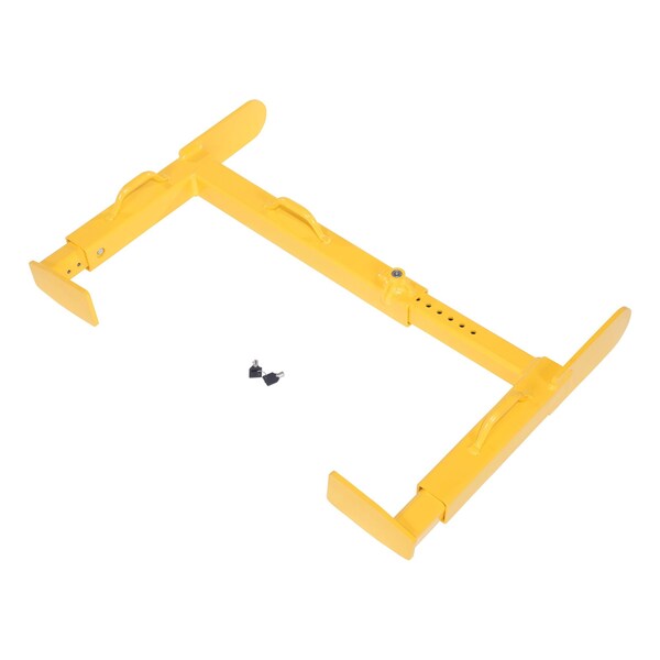 Vestil Steel Trailer Wheel Lock, 24 X 35 Usable, For Use On Dual Tires, Yellow TWL-2435 - main